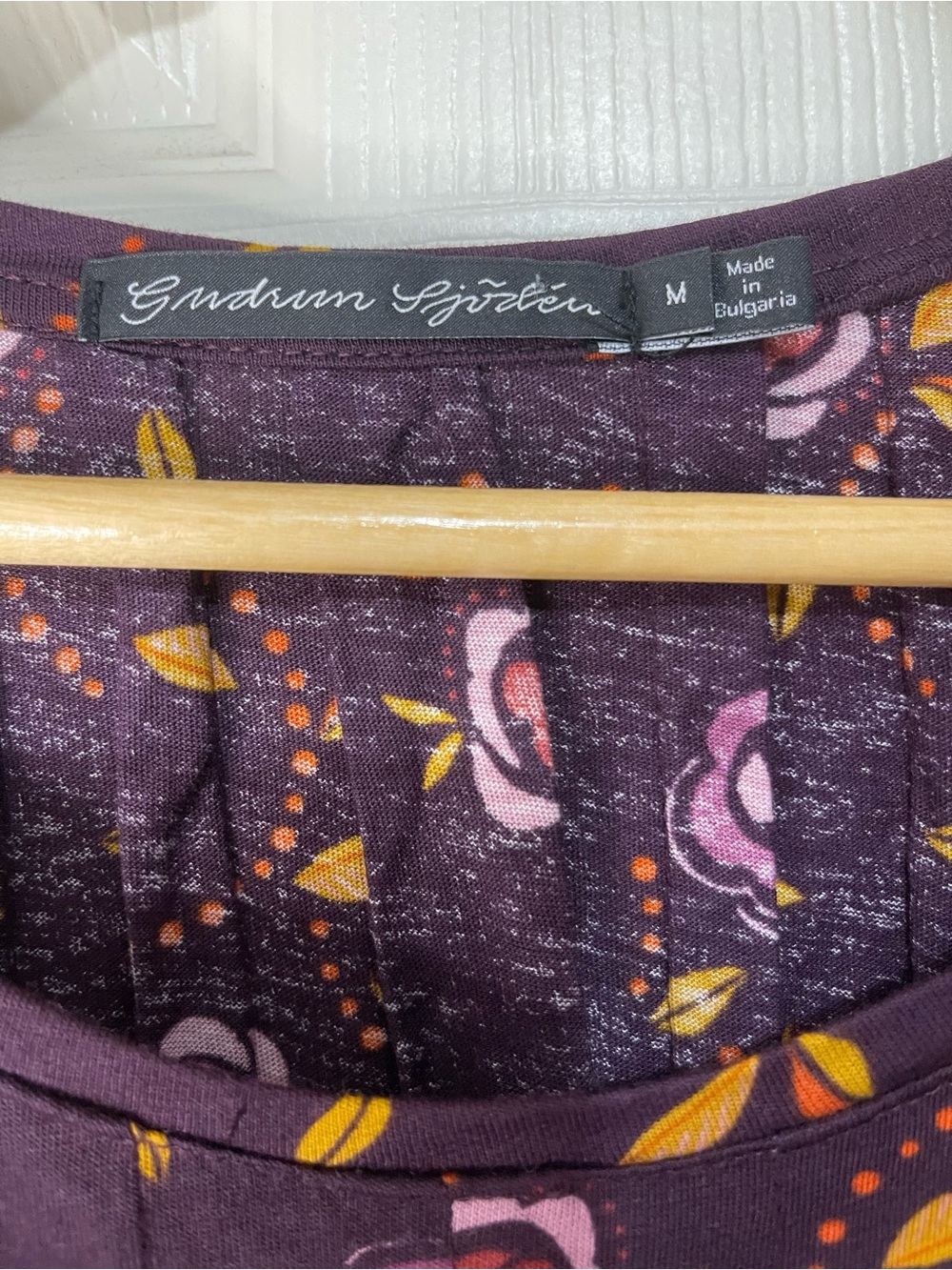 Gudrun Sjoden Purple Whimsical Floral Organic Cotton Midi Dress with Pockets Med - Picture 4 of 5